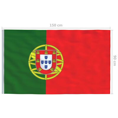 vidaXL Portugalska zastava 90x150 cm