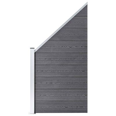 vidaXL WPC ograjni paneli 7 kvadratnih + 1 poševni 1311x186 cm sivi