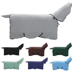 vidaXL Konjski pla&scaron;č Polna svetlo siva in roza Poliester