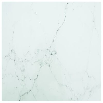 vidaXL Mizna plošča bela 60x60 cm 6 mm kaljeno steklo z marmorjem