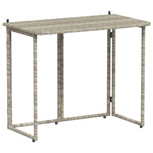 vidaXL Zložljiva vrtna miza svetlo siva 90x51x75 cm Poly Rattan