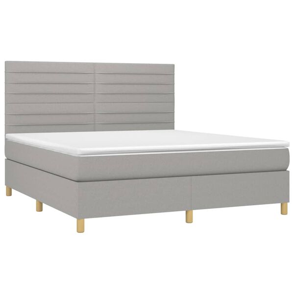 vidaXL Box spring postelja z vzmetnico svetlo siva 160x200 cm žamet