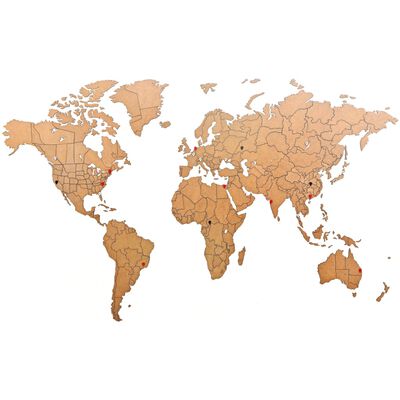 MiMi Innovations Zemljevid sveta Luxury sestavljanka rjav 150x90 cm