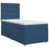 vidaXL Postelja boxspring z vzmetnico Modra 90 x 190 cm Blago
