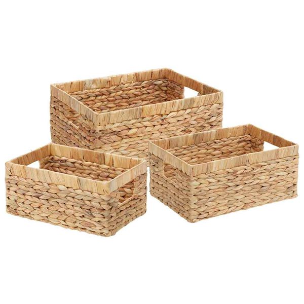 vidaXL Ko&scaron;are za shranjevanje 3 pcs Naravna 40 x 30 x 18 cm