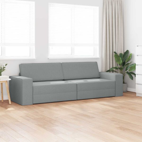 vidaXL Sofa postelja 200cm Svetlo siva blago