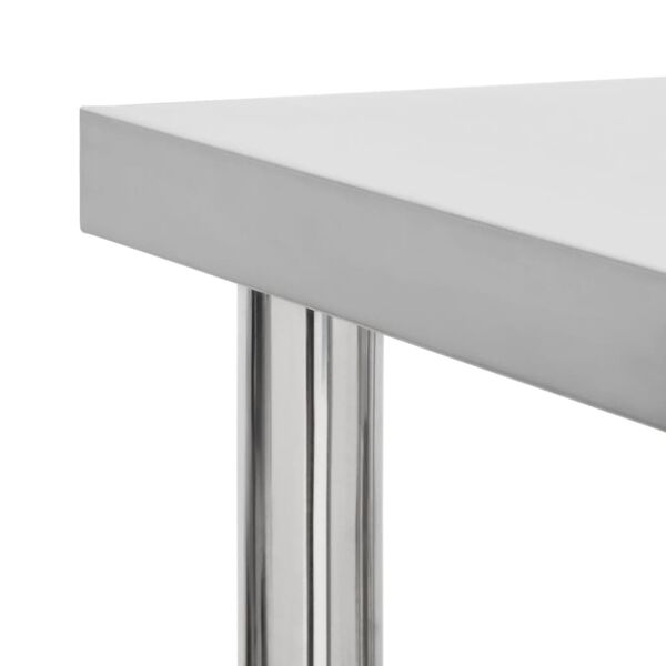 vidaXL Kuhinjska delovna miza s kolesi 80x45x85 cm nerjaveče jeklo