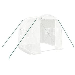 vidaXL Rastlinjak z jeklenim okvirjem bel 4 m&sup2; 2x2x2 m