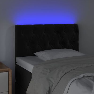 vidaXL LED posteljno vzglavje črno 80x7x78/88 cm žamet