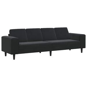 vidaXL Dnevna soba kavč Črna 250 x 77 x 76 cm