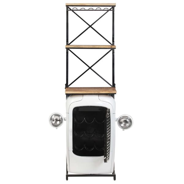 vidaXL Omarica za vino traktor bela 49x31x172 cm robusten mangov les