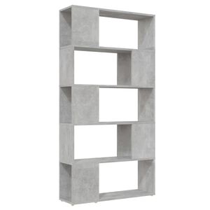 vidaXL Knjižna omara za razdelitev prostora betonsko siva 80x24x155 cm