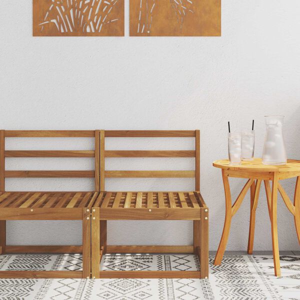 vidaXL Srednji zunanji kavč Masiven les akacije Naravna