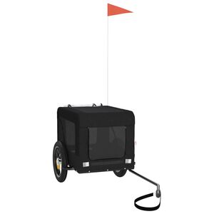 vidaXL Kolesarska prikolica za hišne ljubljenčke črna