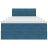 vidaXL Postelja s shranjevanjem Temno modra 120 x 200 cm Žamet