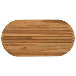 vidaXL Nepremična povr&scaron;ina 90 x 45 x 3,5 cm Ovalna Trden tikov les