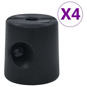 vidaXL Uteži za pavijon 4 kosi PE črne