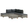 vidaXL 6 kos Ratan lounge set s blazinami GENDT Naravni rattan