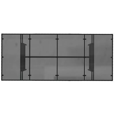 vidaXL Vrtna miza s stekleno ploščo črna 190x80x74 cm poli ratan