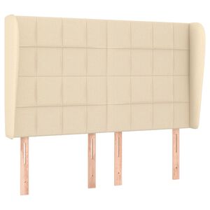 vidaXL Vzglavje z u&scaron;esi krem 147x23x118/128 cm blago