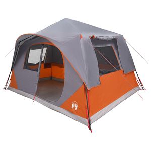 vidaXL Takoj&scaron;nji &scaron;otor s streho Siva in oranžna 365 x 380 x 200 cm
