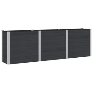 vidaXL Vrtna visoka greda Črna 300 x 50 x 91 cm WPC in aluminij