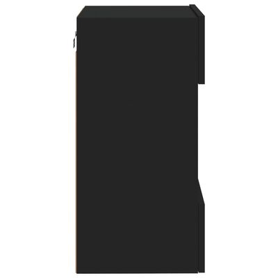 vidaXL Stenska TV omarica z LED lučkami črna 40x30x60,5 cm