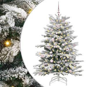 vidaXL Umetno Zložljivo Božično Drevo Bela 150 cm PE in PVC