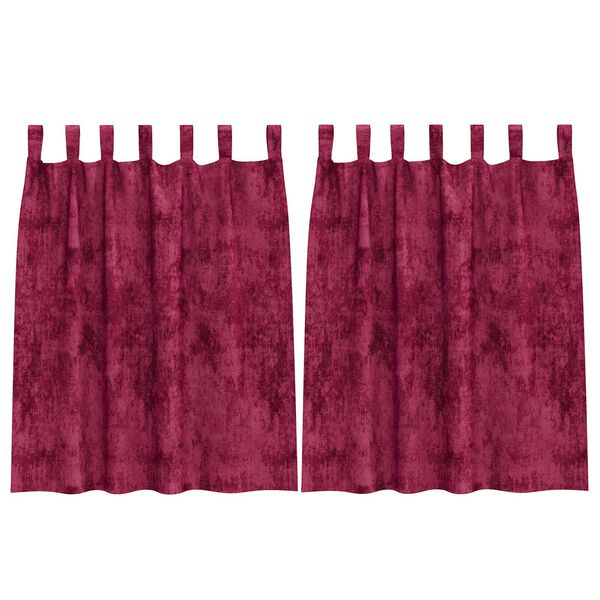 vidaXL Velvete zavese 2 pcs Vinorodna rdeča 140 x 140 cm Žamet
