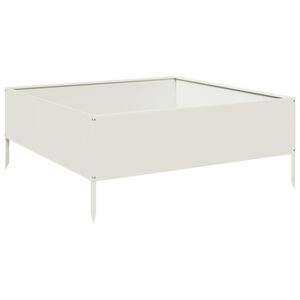 vidaXL Vrtna visoka greda bela 100x100x41 cm jeklo