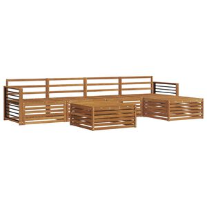 vidaXL Zunanja garnitura za sedenje 6 pcs Naravna