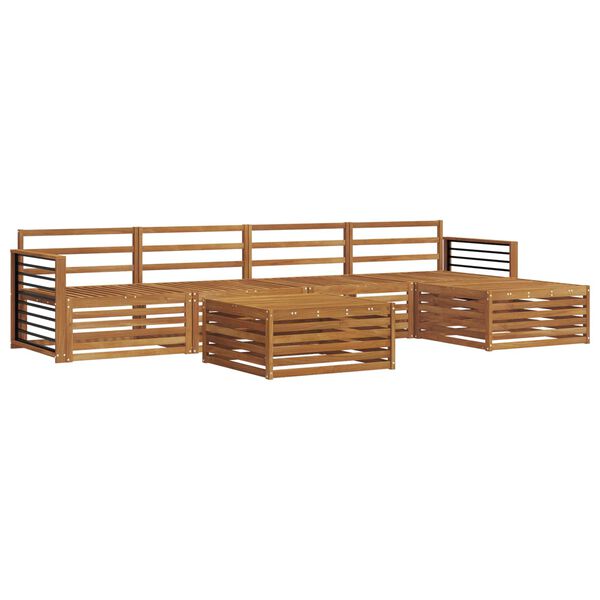 vidaXL Zunanja garnitura za sedenje 6 pcs Naravna