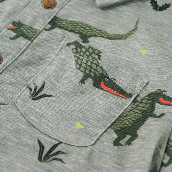 Otro&scaron;ka srajca s kratkimi rokavi svetlo kaki melange 104