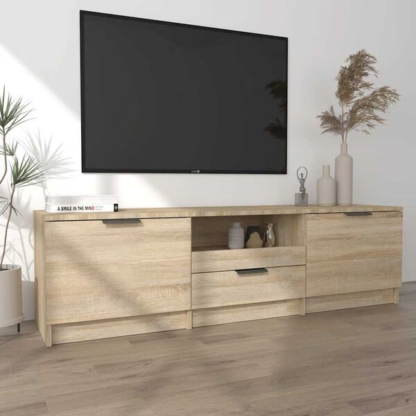 vidaXL TV omarica sonoma hrast 140x35x40 cm inženirski les