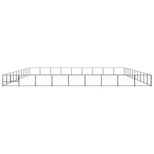 vidaXL Pasji boks črn 90 m&sup2; jeklo