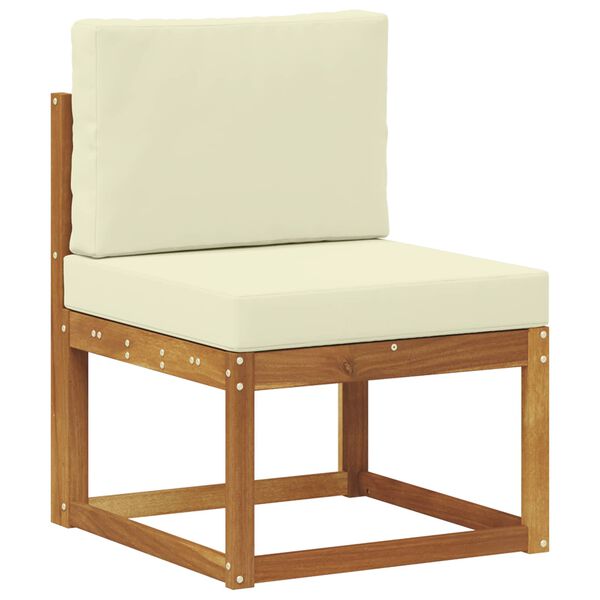 vidaXL Zunanja garnitura za sedenje z blazino 6 pcs Naravna in smetana