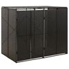 vidaXL Dvojna lopa za smetnjake črna 140x80x117 cm poli ratan