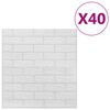 vidaXL 3D tapete opeke samolepilne 40 kosov bele
