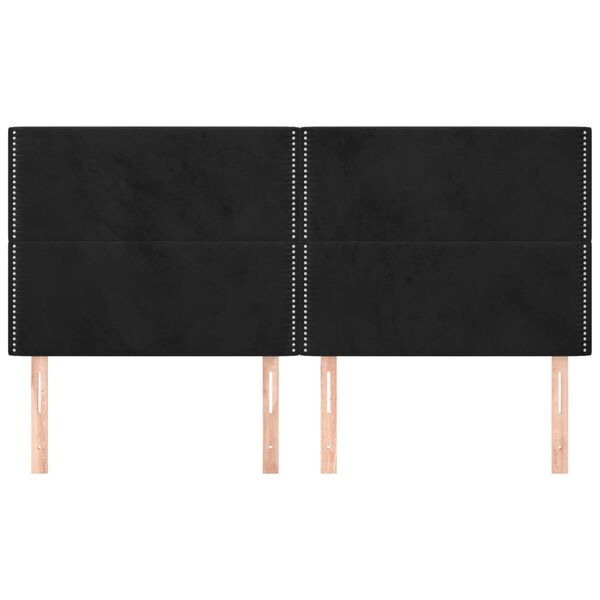 vidaXL Vzglavje postelje črno 180x5x118/128 cm žametno