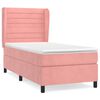 vidaXL Box spring postelja z vzmetnico roza 90x200 cm žamet
