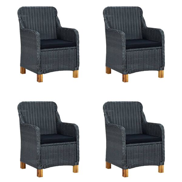 vidaXL Vrtna jedilna garnitura 5-delna temno siva