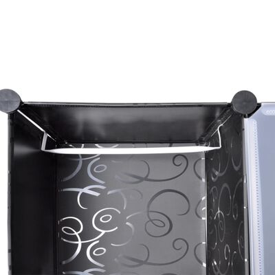vidaXL Modularna omara s 14 predelki črna in bela 37x146x180,5 cm