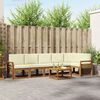 vidaXL Zunanja garnitura za sedenje z blazino 7 pcs Naravna in smetana