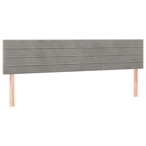 vidaXL Posteljno vzglavje svetlo siva 160x5x78/88 cm žamet