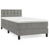 vidaXL Box spring postelja z vzmetnico svetlo siva 100x200 cm žamet