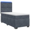 vidaXL Postelja boxspring z vzmetnico Temno siva 90 x 200 cm Žamet