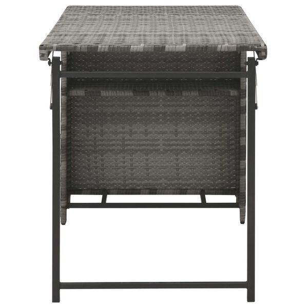 vidaXL Zložljiva zunanja jedilna garnitura 5-delna poli ratan siva