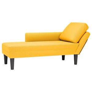 vidaXL Počivalnik z blazino svetlo rumena corduroy tkanina