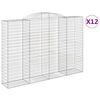 vidaXL Obokane gabion košare 12 kosa 300x50x200/220cm pocinkano železo