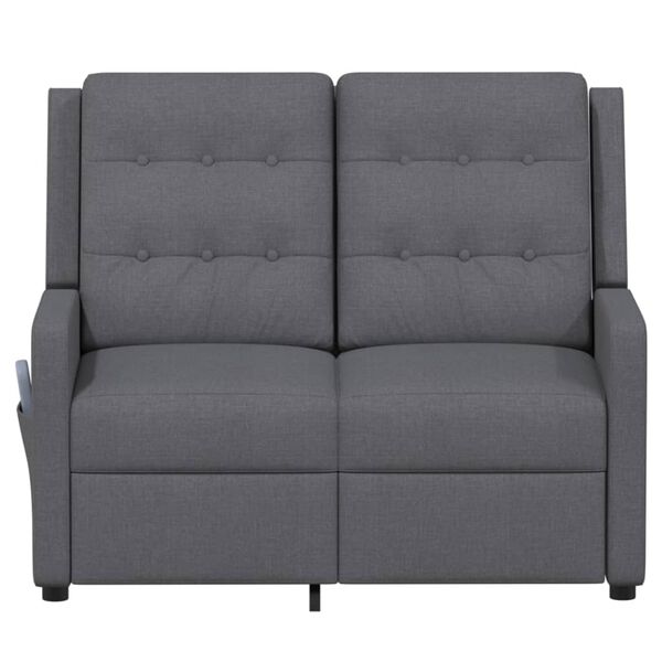 vidaXL Masažni dvosed svetlo sivo blago